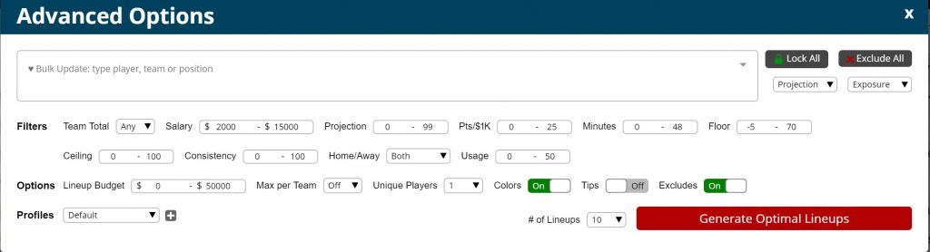 FanDuel NBA Lineup Optimizer | Daily Fantasy Basketball ...